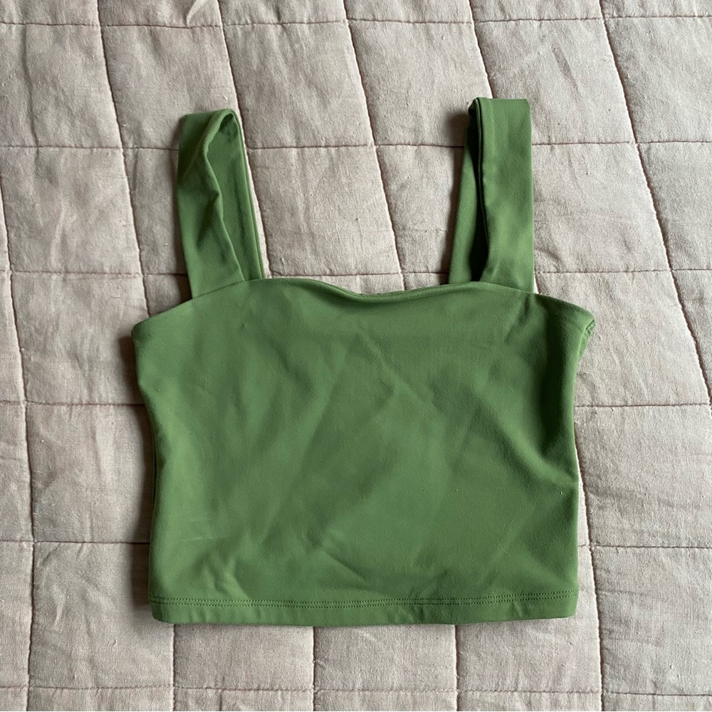 Abercrombie & Fitch green square neck cropped tank